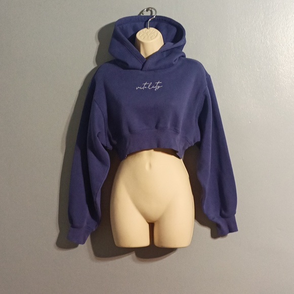 Balance vitality athletica hi front low back cropped purple hoodie - Picture 6 of 17